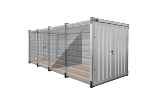klappbarer Container mit Trennwand und zwei Türen
